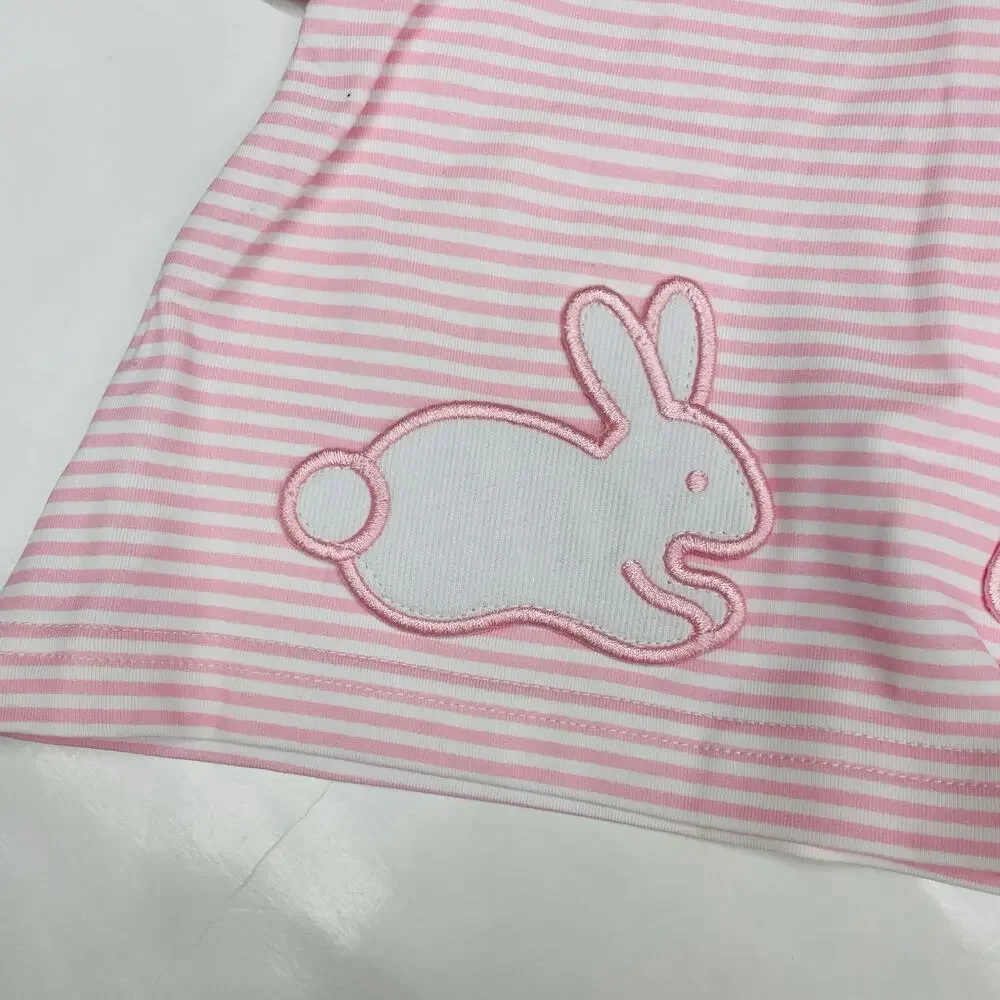 NWT Smockingbird 12M Pink Bunny Pocket Bloomer Set